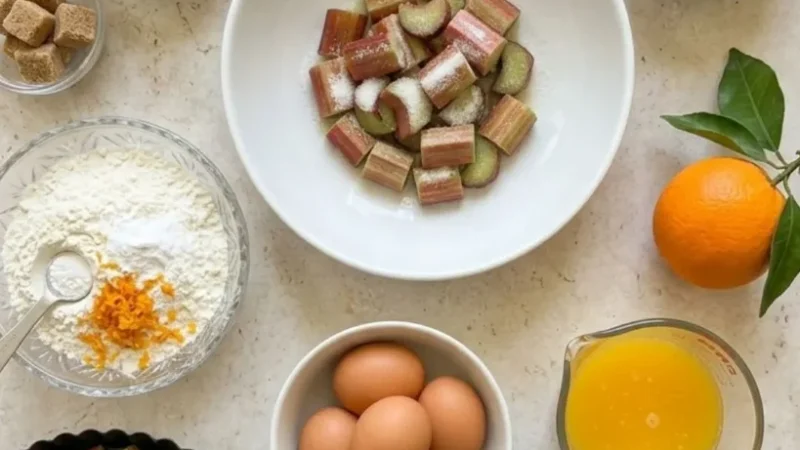 Cake à l’Orange et à la Rhubarbe : la recette moelleuse et facile