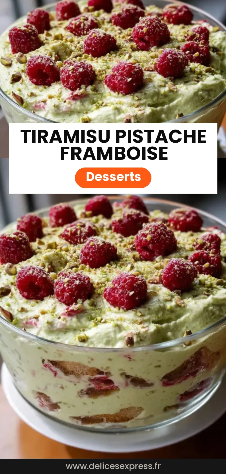 Tiramisu pistache framboise sans cuisson : recette facile et gourmande