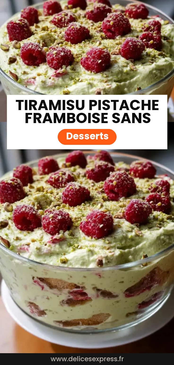 Tiramisu pistache framboise sans cuisson : recette facile et gourmande